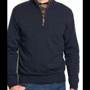 Orvis black wool zipneck sweater large